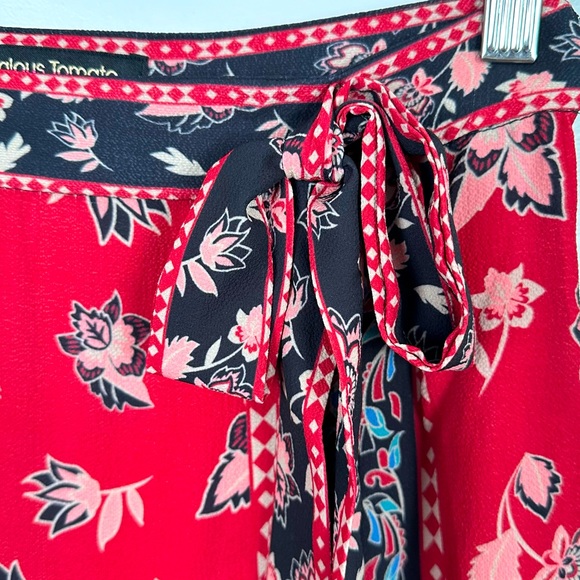 Jealous Tomato Bohemian Maxi Skirt Tie Waist Slit - Picture 8 of 9